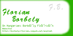 florian borbely business card